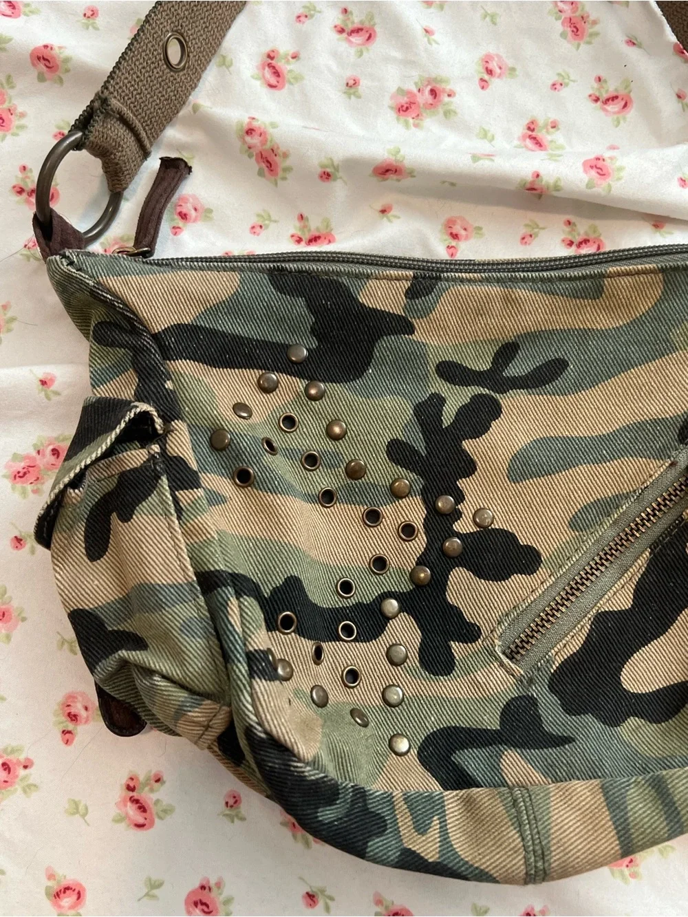 vintage y2k camo cargo purse